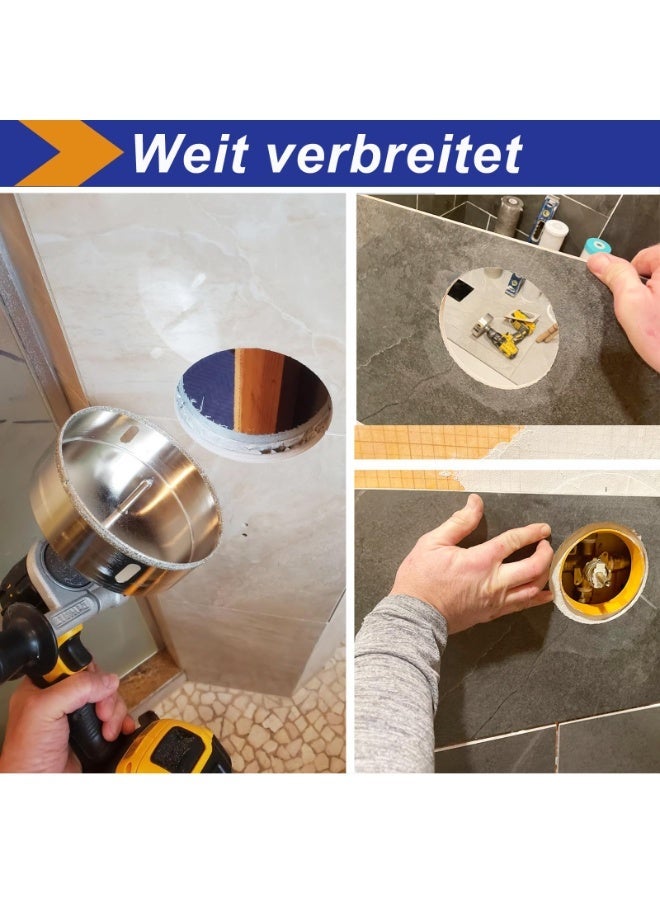 A 3/8-inch (35mm) diamond hole saw, suitable for marble, granite, ceramic, porcelain, and glass, with a cutting depth of 1-1/2 inches, ideal for thick countertops - Image 4