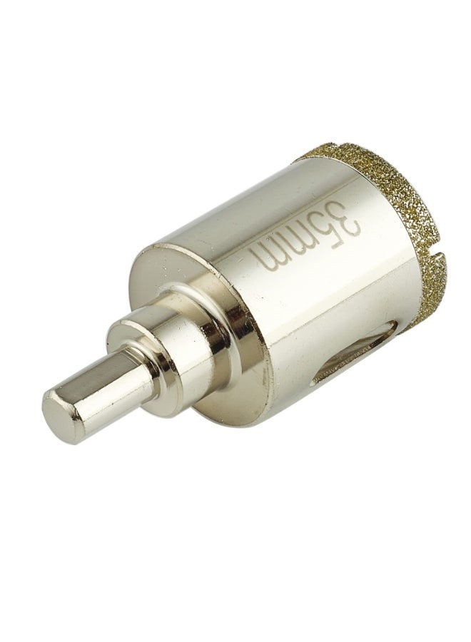A 3/8-inch (35mm) diamond hole saw, suitable for marble, granite, ceramic, porcelain, and glass, with a cutting depth of 1-1/2 inches, ideal for thick countertops - Image 2