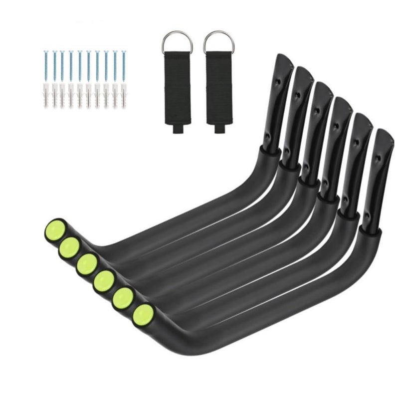 Aweilan Garage Storage Heavy Duty Hooks 15Inch Jumbo Arm Kayak Rack Heavy Duty Wall Hooks for Canoe Ladder Bicycle Folding Chairs Surfboard Snowboard Hose and Tools 6 Pack - Image 2