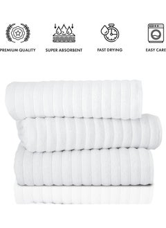 Classic Turkish Towels Classic Turkish Towels 3 Piece Luxury Bath Sheet Set - 40 x 65 Inch Soft and Thick Oversized Bathroom Towels Made with 100% Turkish Cotton (White)  - Image 4