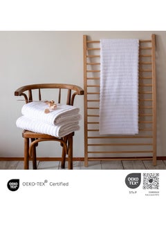 Classic Turkish Towels Classic Turkish Towels 3 Piece Luxury Bath Sheet Set - 40 x 65 Inch Soft and Thick Oversized Bathroom Towels Made with 100% Turkish Cotton (White)  - Image 3