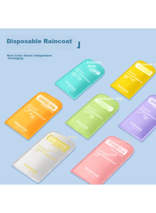 Jtrip Jieban Travel Disposable Raincoat Thickened Portable Card Raincoat Long Anti-storm Adult Outdoor Rain Poncho 7-pack - Image 3