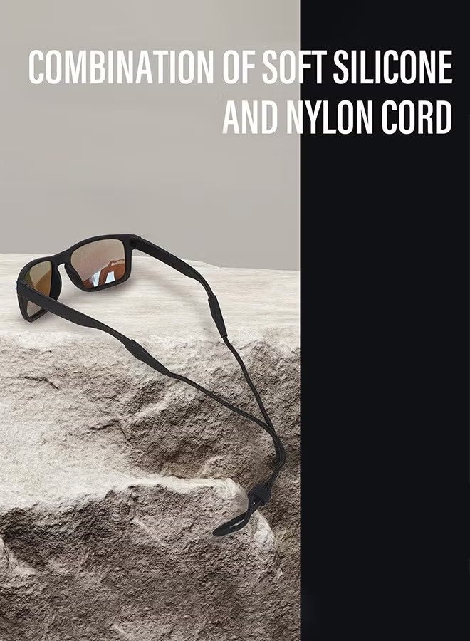 واي جيه حمالة نظارات العين -حمالة نظارات شمسية حبال للرجال النساء الأطفال -حاملات النظارات حول الرقبة -حمالة من خيط الملابس -2 PCS(أسود) - Image 2