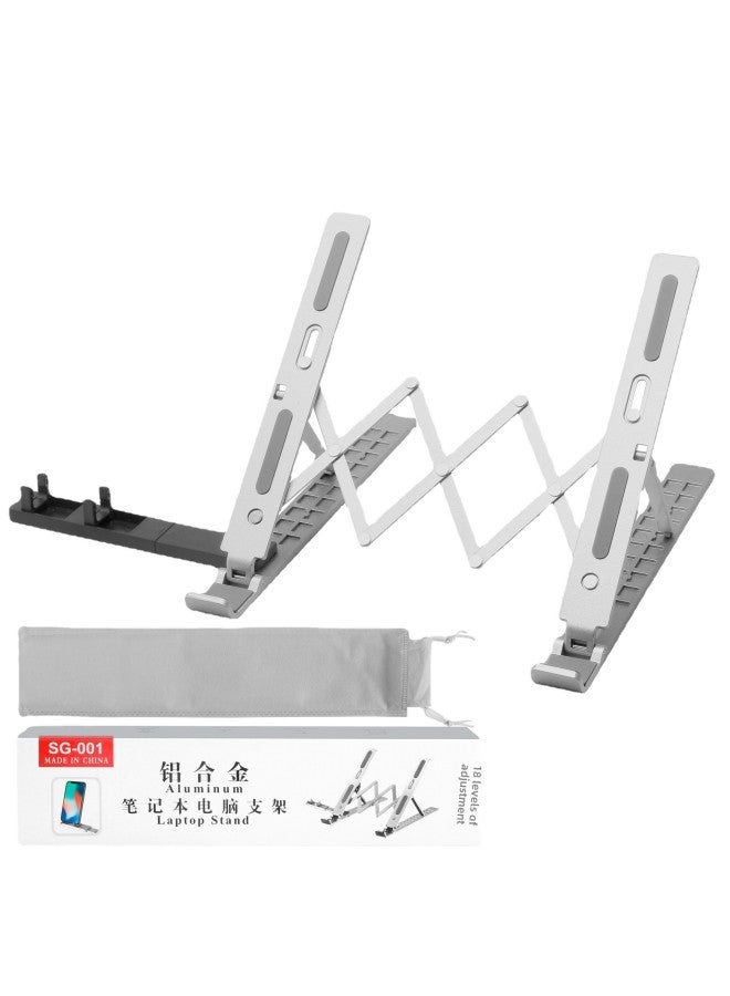 N3 Computer Bracket Notebook Lifting Heat Dissipation Aluminum Alloy Invisible Vertical Portable Storage Bracket-Color:Double X Silver - Image 3