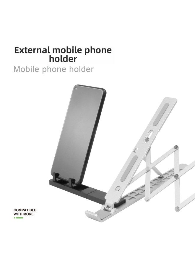 N3 Computer Bracket Notebook Lifting Heat Dissipation Aluminum Alloy Invisible Vertical Portable Storage Bracket-Color:Double X Silver - Image 2
