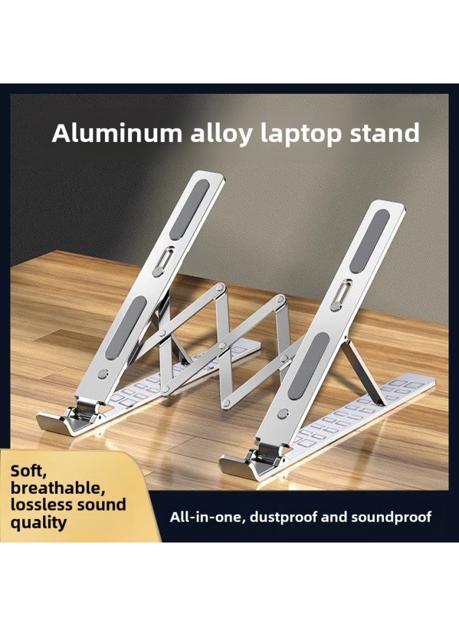 N3 Computer Bracket Notebook Lifting Heat Dissipation Aluminum Alloy Invisible Vertical Portable Storage Bracket-Color:Double X Silver - Image 1