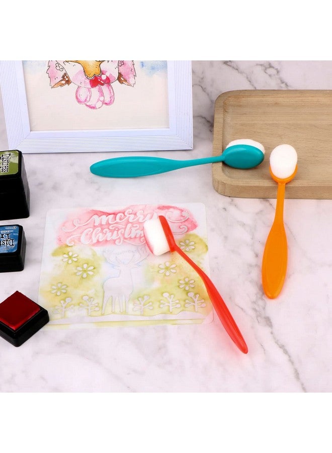 يوسينج مجموعة من 24 فرشاة لمزج الحبر، أداة لمزج الحبر لصنع البطاقات، مجموعة واسعة من التطبيقات الحرفية، مقبض من ورق كرافتر (حجم رأس الفرشاة 0.85 بوصة) - Image 5