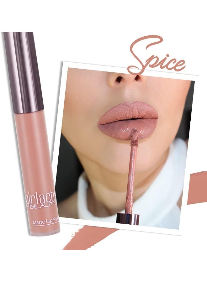 girlactik Usa. Matte Lip Liquid In Warm Pink Shade. Longwear, Pigmented & Non-Drying Lipstick. -Spice - Image 2
