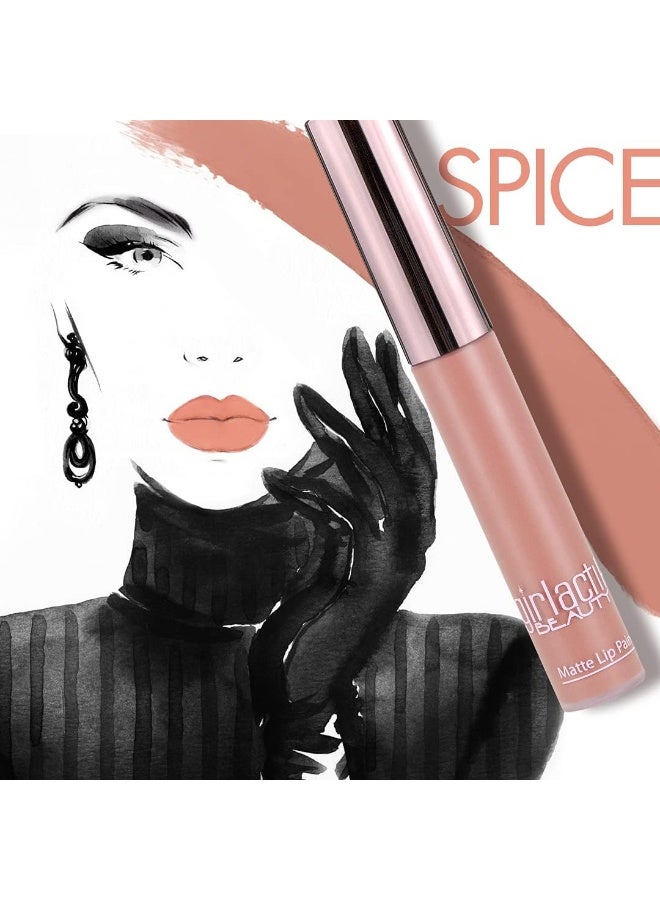 girlactik Usa. Matte Lip Liquid In Warm Pink Shade. Longwear, Pigmented & Non-Drying Lipstick. -Spice - Image 5