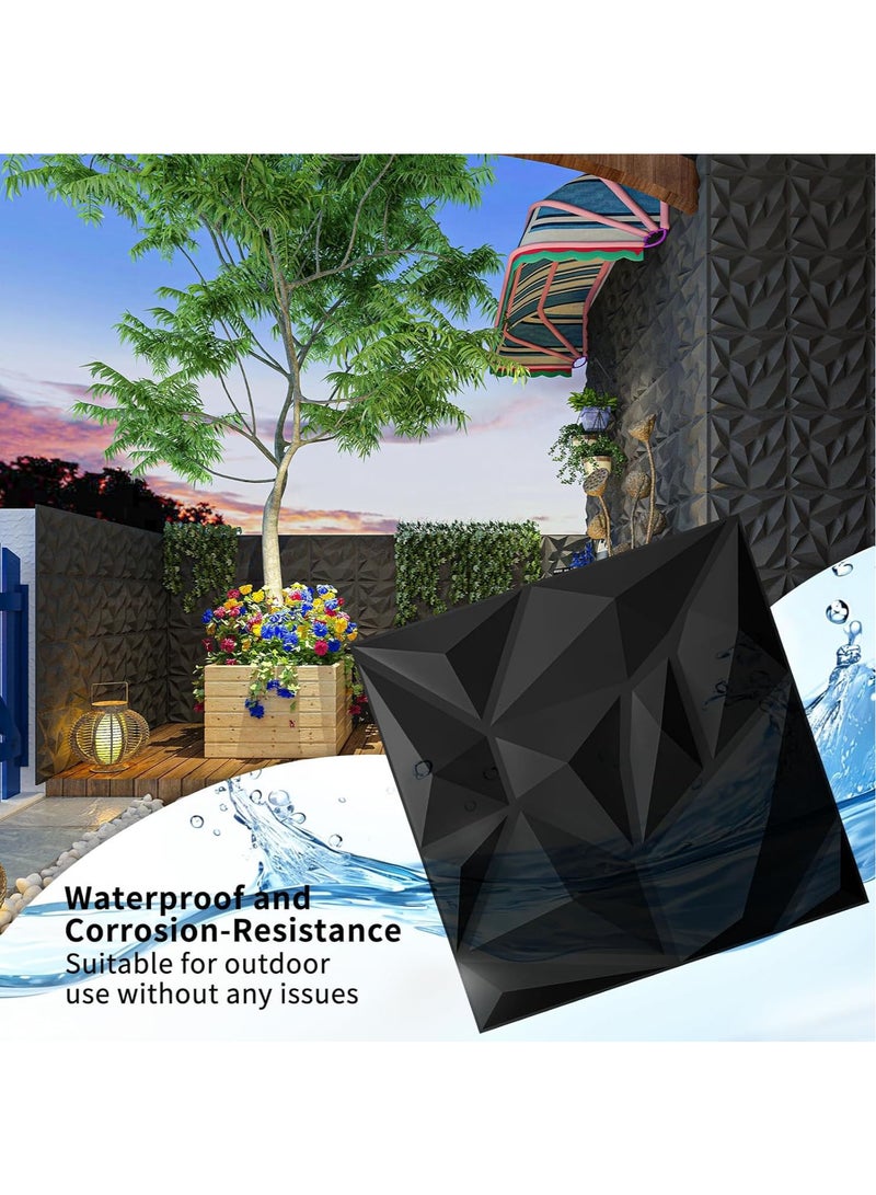 MissTiara 20pcs Diamond Design PVC 3D Wall Panels with 50M Double-Sided Adhesive, Suitable for Kitchen, Living Room, Bedroom, Bathroom, Office and Various Places, 30*30cm Each - Image 2