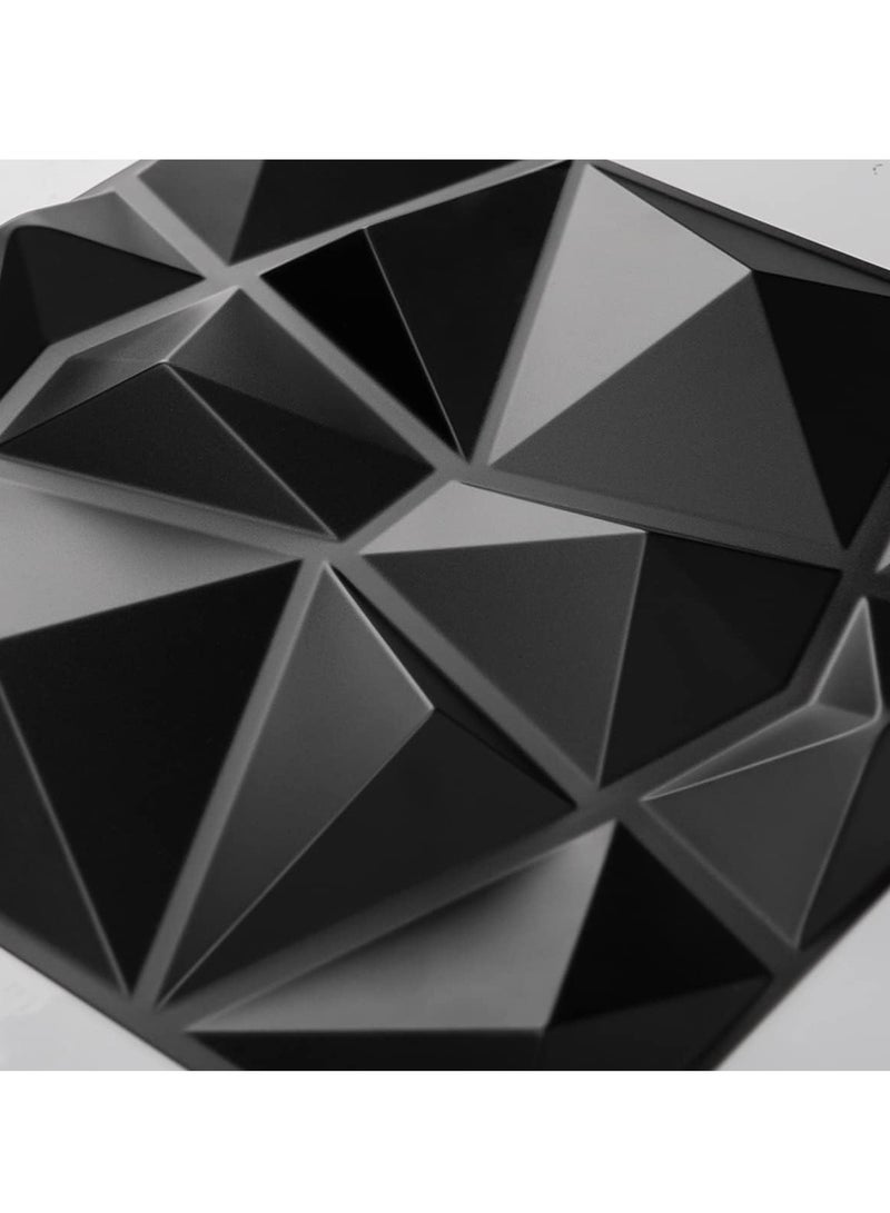 MissTiara 20pcs Diamond Design PVC 3D Wall Panels with 50M Double-Sided Adhesive, Suitable for Kitchen, Living Room, Bedroom, Bathroom, Office and Various Places, 30*30cm Each - Image 4