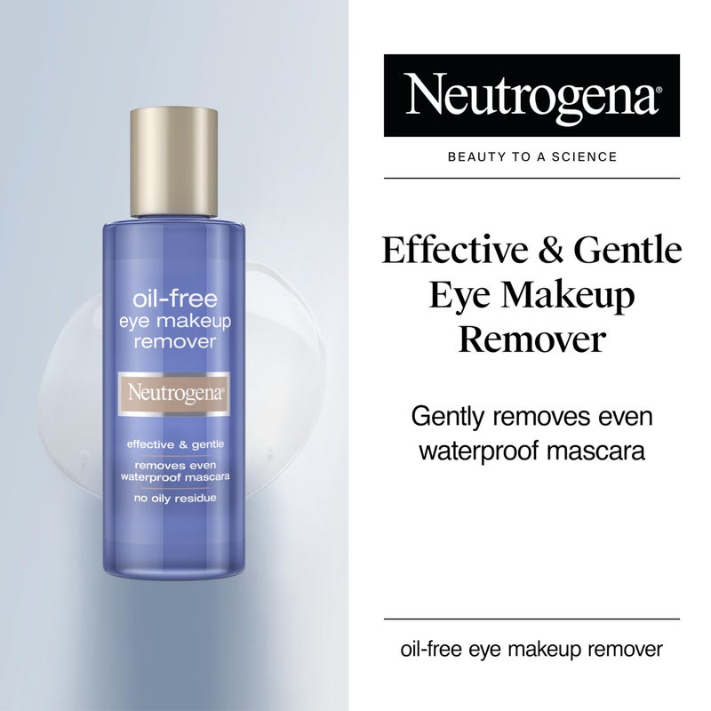 Neutrogena Gentle Oil-Free Eye Makeup Remover & Cleanser for Sensitive Eyes, Non-Greasy Makeup Remover, Waterproof Mascara Remover, Dermatologist & Ophthalmologist Tested, 5.5 fl. oz - Image 2