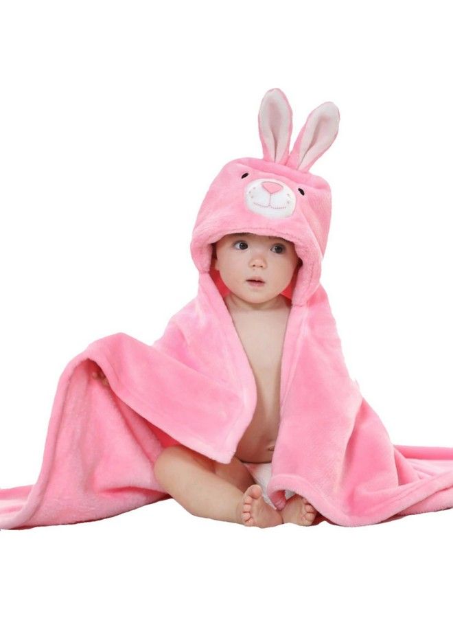Brandonn Ultra Soft Organic Premium Bathrobe Bath Gown For Babies Baby Bath Towel(Pink Rabbit) - Image 4