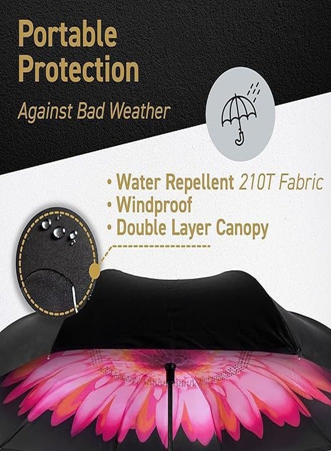 EBOFAB Inverted Reverse Double Layer Folding Umbrella Windproof Rain Protection with C-Shaped Handle Self-Standing Inside Out Design for Women and Men Hands-Free Travel Car Outdoor Weather Use - Image 5