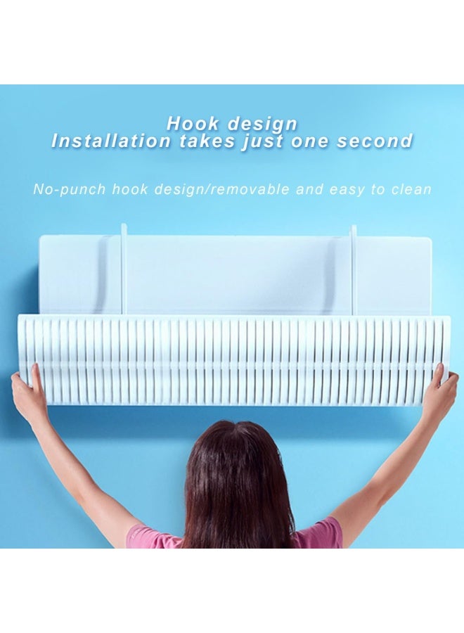 حاجب رياح مكيف الهواء، حاجب تدفق هواء قابل للتعديل يمنع هبوب الهواء مباشرةً، مناسب للمنزل والمكتب، حاجب رياح قابل للسحب. - Image 3