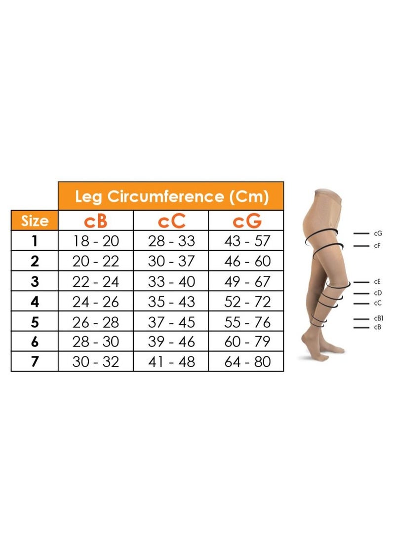 GO SILVER Maternity Panty Hose Compression Socks, Class 2 (23-32 Mmhg) Closed Toe Flesh  - Image 3