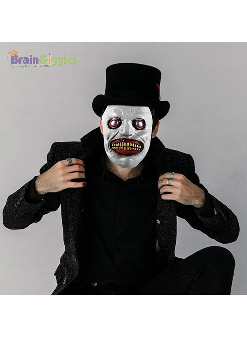 Brain Giggles BrainGiggles Scary Creepy Halloween Mask, Durable, Adjustable Full Face Halloween Costume Mask for Men & Women, Masquerade & Halloween Cosplay Party Face Cover for Adults, (Creepy Mask) - Image 4
