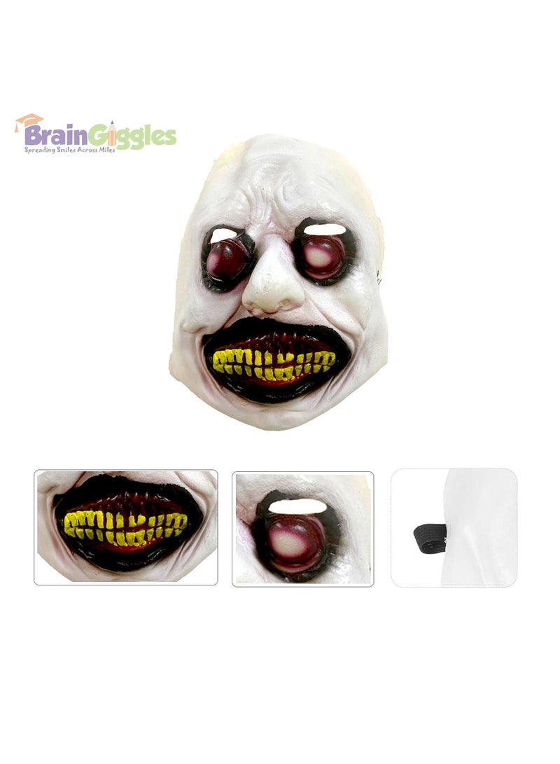 Brain Giggles BrainGiggles Scary Creepy Halloween Mask, Durable, Adjustable Full Face Halloween Costume Mask for Men & Women, Masquerade & Halloween Cosplay Party Face Cover for Adults, (Creepy Mask) - Image 3