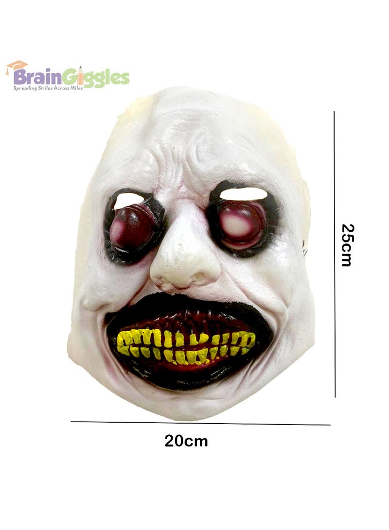 Brain Giggles BrainGiggles Scary Creepy Halloween Mask, Durable, Adjustable Full Face Halloween Costume Mask for Men & Women, Masquerade & Halloween Cosplay Party Face Cover for Adults, (Creepy Mask) - Image 2