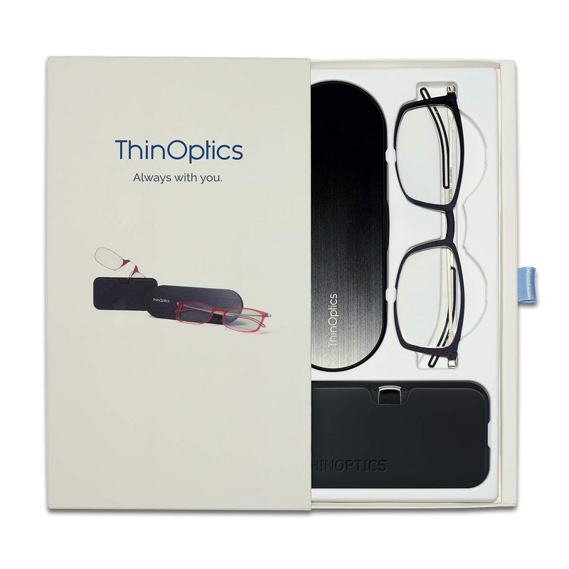 ThinOptics Gift Set | Frontpage Brooklyn + Universal POD Rectangular Reading Glasses, Black, 44 mm + 2 - Image 5