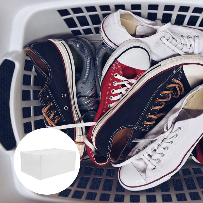 Shoe Rack Box, Stackable Storage Containers for Household Footwear Organization - Image 4
