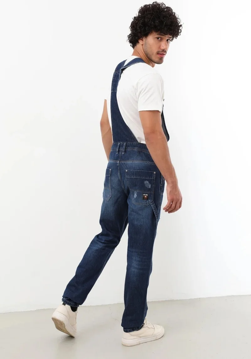 Bny Jeans Men's Jean Overalls Trousers Navy Blue