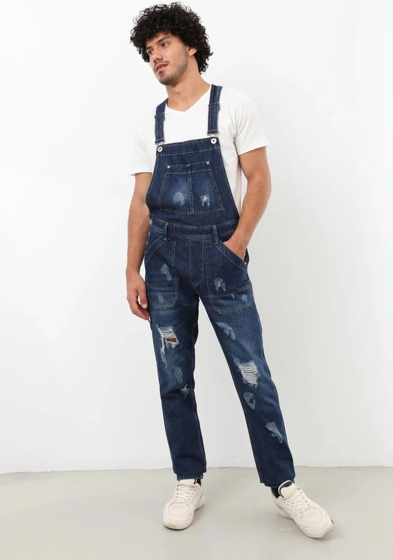 Bny Jeans Men's Jean Overalls Trousers Navy Blue