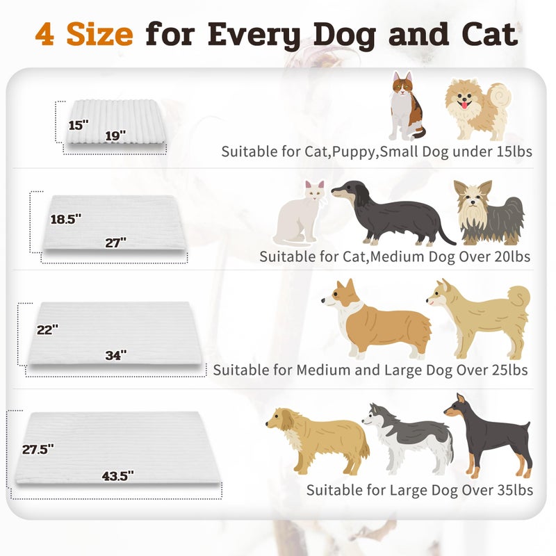 NWK Pack of 4 Fluffy Self Warming Cat Mat, Cat Blanket, Thermal Dog Mat, Washable, Non-Slip Bottom for Sofa & Crate & Kennel & Car Seat (Creamy White, Small (19'' X 15'' X 0.7'')) - Image 5
