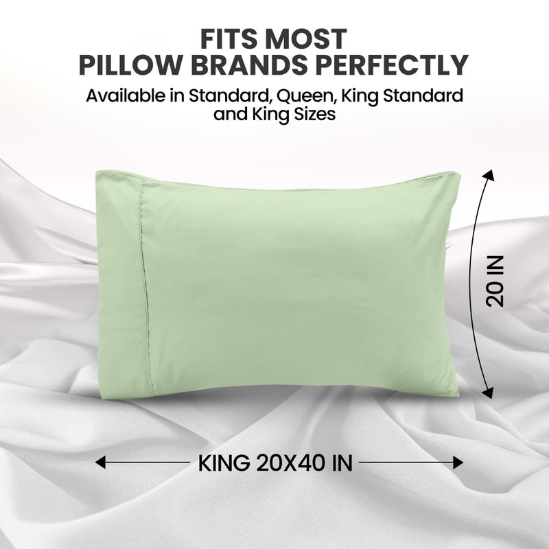 Utopia Bedding Pillow Cases King Size 2-Pack - Soft Brushed Microfiber - Envelope Closure - Perfect for Hospitals, Hotels, Guest Rooms - Oeko-TEX Certified, 20x40 Inches (Sage) - Image 2