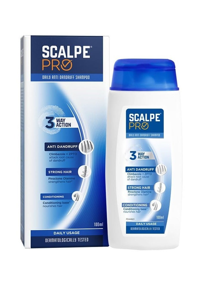 scalpe Pro Daily Anti-Dandruff Shampoo | Removes Dandruff From Source | Helps With Itching, Irritation & Redness Accompanying Dandruff | Climbazole & Zpto Formulation | For Women & Men | 100Ml  - Image 1