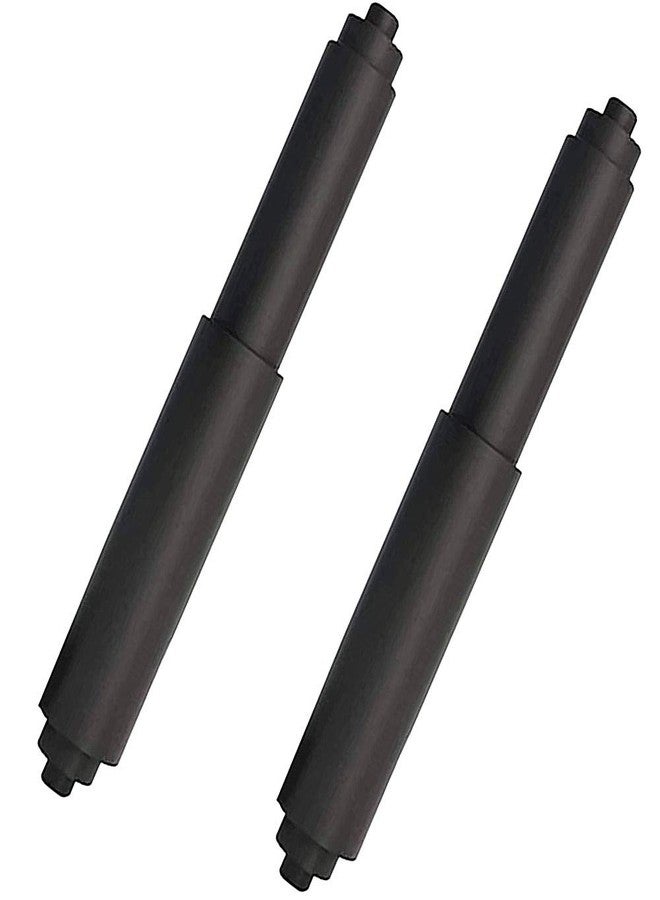 Cutelec Toilet Paper Holder Roller 2pcs Black Color Plastic Toilet Tissue Flexible Holder Replacement Bathroom Plastic Spring Loaded Insert Spindle - Image 1