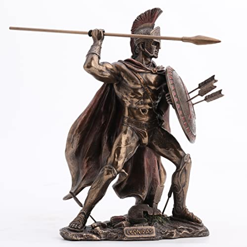 VERONESE DESIGN 85 Tall King Leonidas Greek Warrior of Sparta Cold Cast Bronzed Resin Sculpture Statue - Image 1