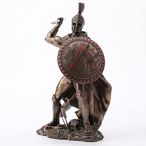VERONESE DESIGN 85 Tall King Leonidas Greek Warrior of Sparta Cold Cast Bronzed Resin Sculpture Statue - Image 3