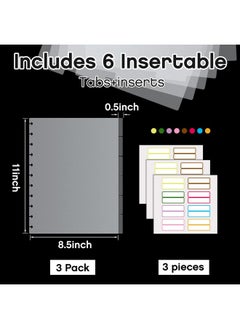 Laumoi Letter Poly Tab Dividers For Discbound Notebooks Disc Bound Planner Supplies Discbound Divider Tabs Binder Index Dividers For Notebook Translucent (3 Sets 18 Sheets In Total)  - Image 2