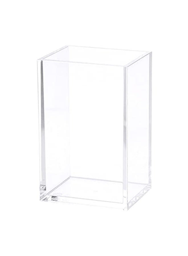 HSYMQ Clear Acrylic Pencil Pen Holder Cup, Clear Makeup Brush Holder, Acrylic Desk Accessories, Stationery Organizer for Office Desk Accessory - Image 1