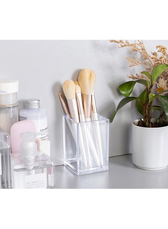 HSYMQ Clear Acrylic Pencil Pen Holder Cup, Clear Makeup Brush Holder, Acrylic Desk Accessories, Stationery Organizer for Office Desk Accessory - Image 5