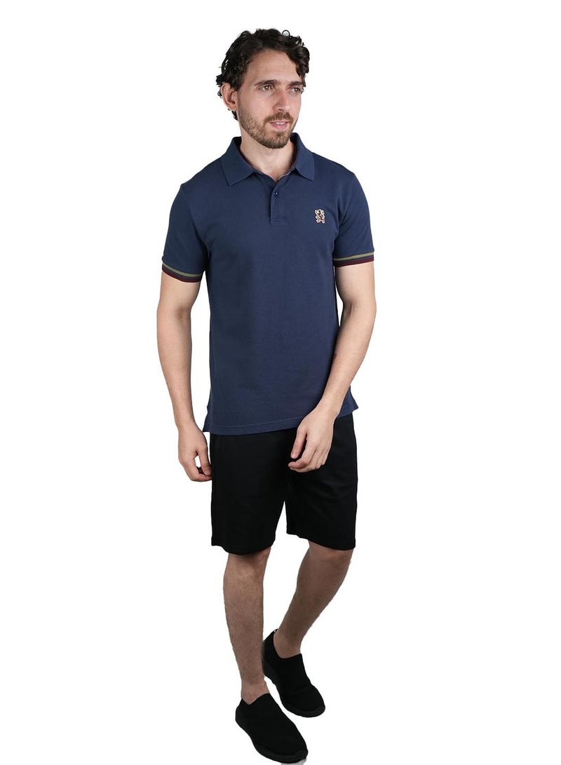 GIORDANO Men's Performance Polo: Classic Piqué, Tipped Collar, Embroidered Detail - Image 2