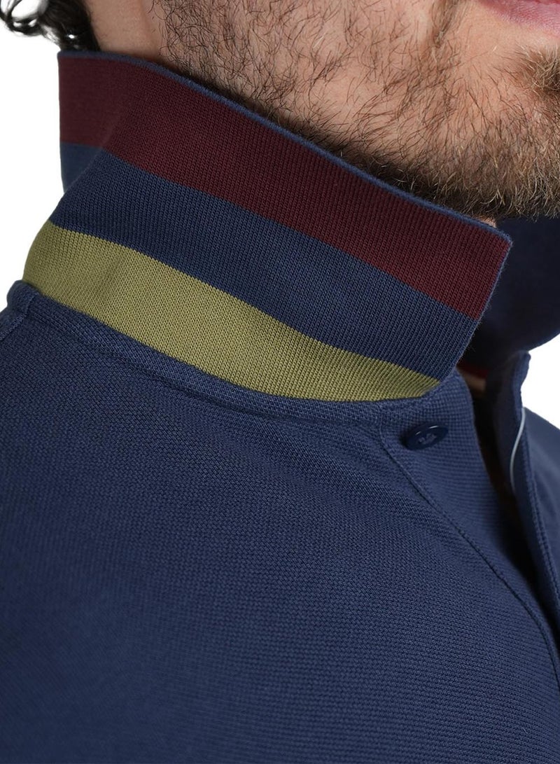 GIORDANO Men's Performance Polo: Classic Piqué, Tipped Collar, Embroidered Detail - Image 3