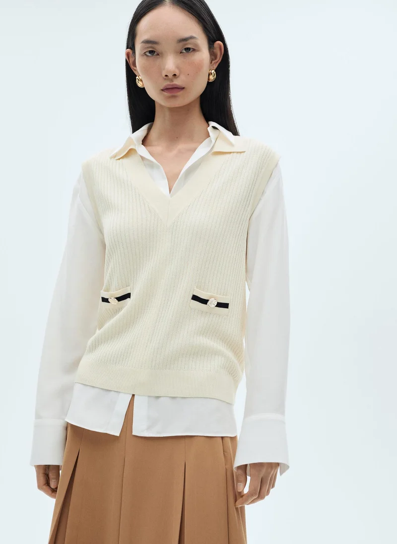 MANGO Godet Midi Skirt
