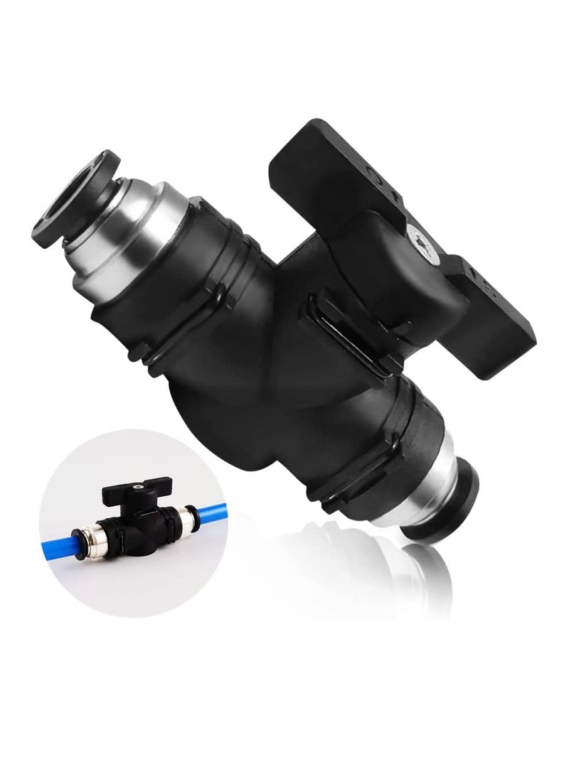 KASTWAVE Pneumatic Connector, 10mm Pneumatic Connector  Push-in connecting rod Valve Black Pneumatic Manual Valve Straight Union Ball Valve Air Flow Control Quick Connect for Air Flow Control  - Image 1