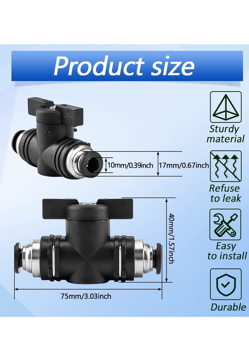 KASTWAVE - Pneumatic Connector, 10mm Pneumatic Connector  Push-in connecting rod Valve Black Pneumatic Manual Valve Straight Union Ball Valve Air Flow Control Quick Connect for Air Flow Control - Image 1