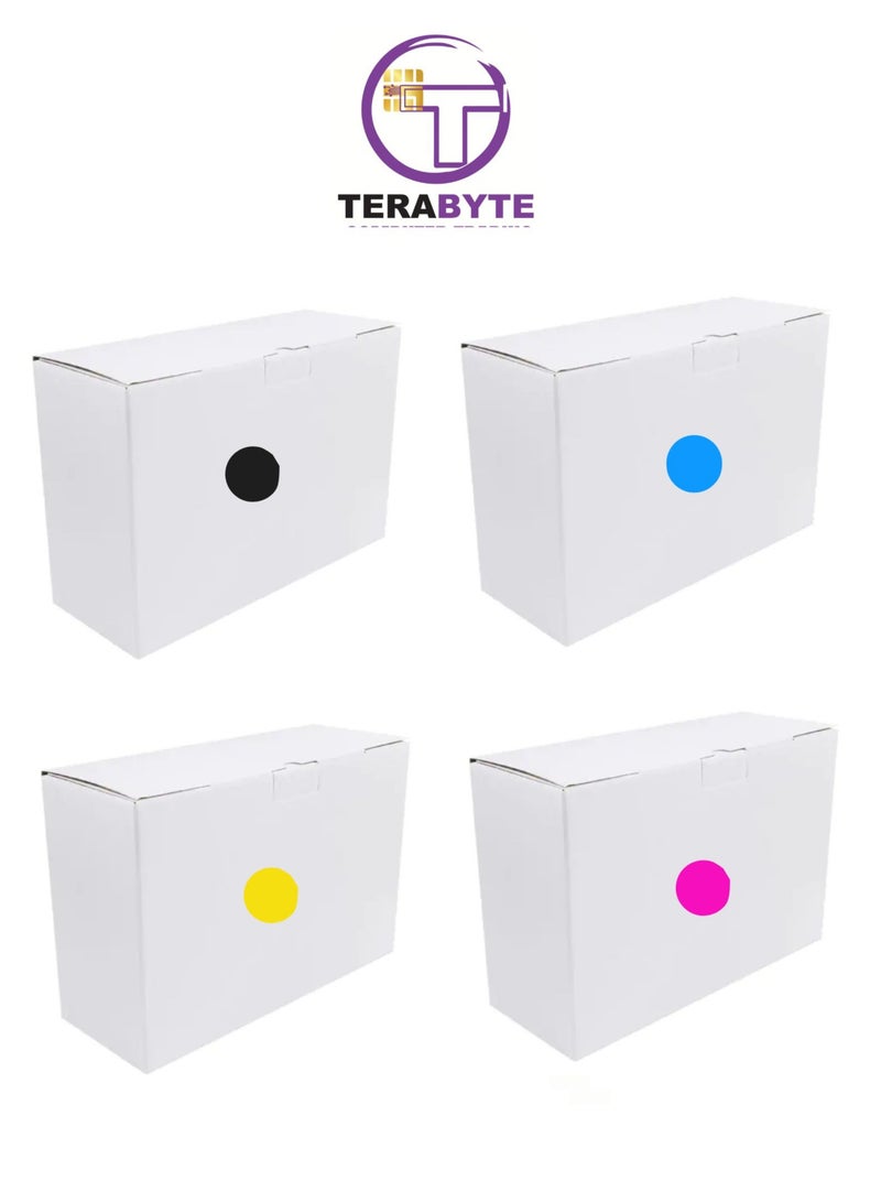 Terabyte 650A (CE270 CE271A CE272A CE273A 650A) Black and Tri-Color Compatible Toner Cartridge, 4-Pieces - Image 1