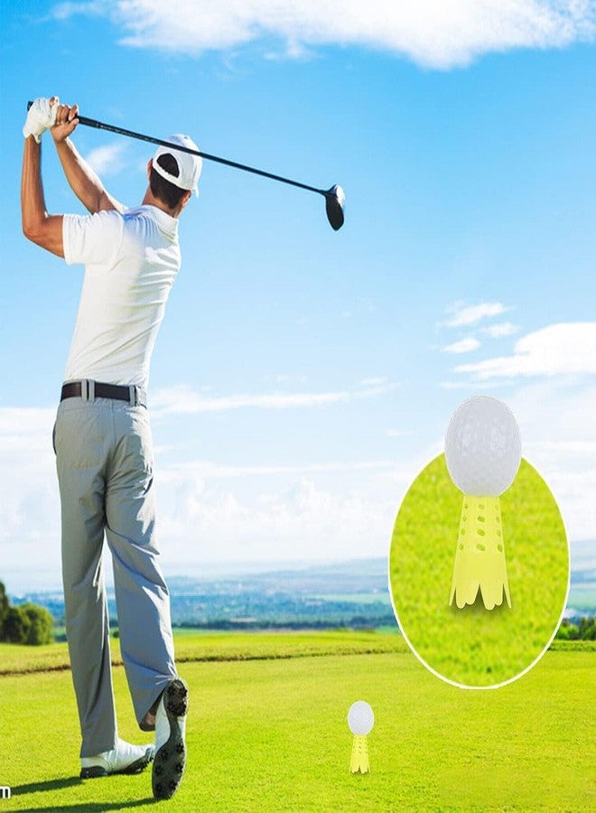 FAMIWIN Golf Tees, Plastic Golf Simulator Tees for Outdoor Indoor Home Practice Training Use, Pack of 10pcs Tall & 10pcs Small Golf Mat Tees for Winter Turf Driving Range Practicing (40PCS Yellow) - Image 2