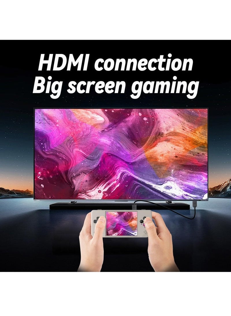ANBERNIC  - RG28XX Handheld Game Console 2.83 inch 640*480 IPS Screen Linux System 3100mAh Video Retro Player Support HDMI Output TV 2.4G Wireless/Wired Controller Supports Music Video Player (Grey) - Image 1