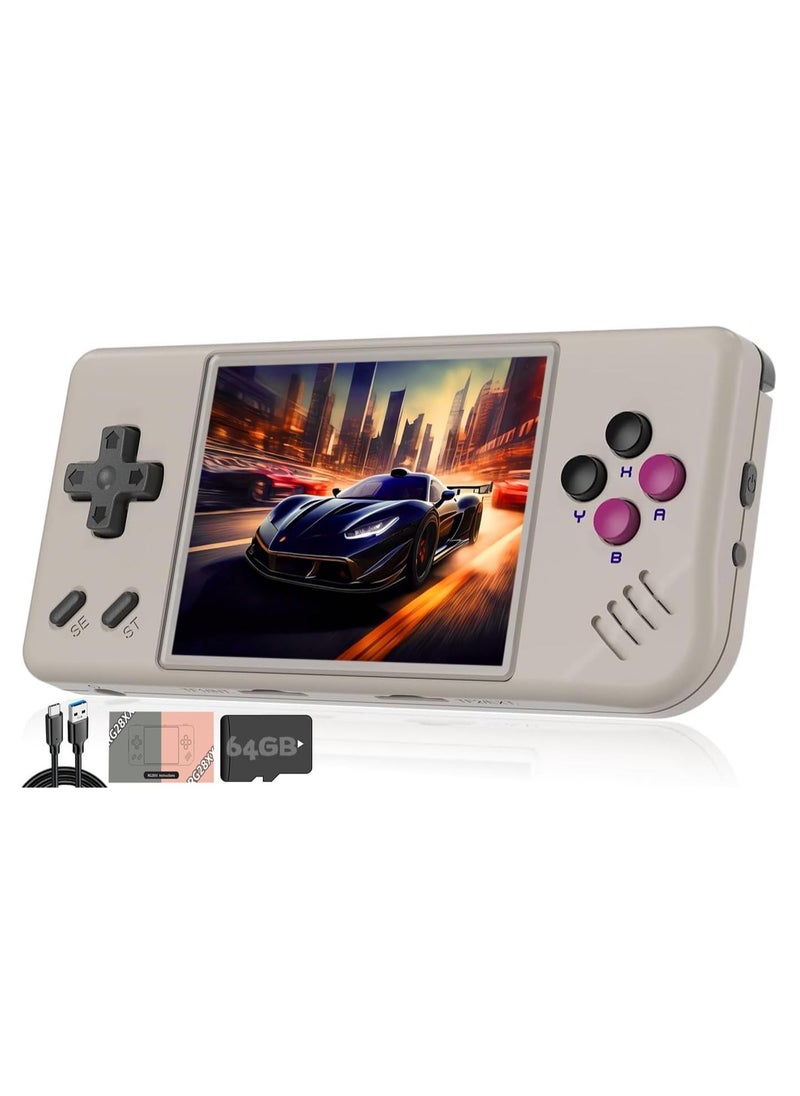 ANBERNIC  - RG28XX Handheld Game Console 2.83 inch 640*480 IPS Screen Linux System 3100mAh Video Retro Player Support HDMI Output TV 2.4G Wireless/Wired Controller Supports Music Video Player (Grey) - Image 1