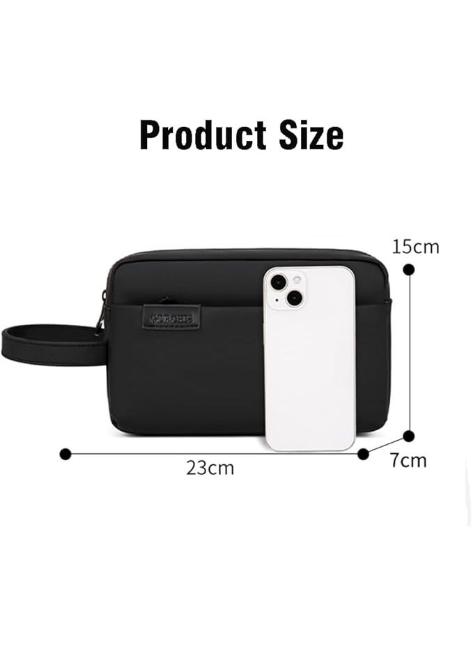 موثوقية التنبؤ حقيبة يد رجالية، حقيبة يد مقاومة للماء للرجال، حقيبة حمل رجالية أنيقة ومتينة مع جيوب متعددة - Image 3