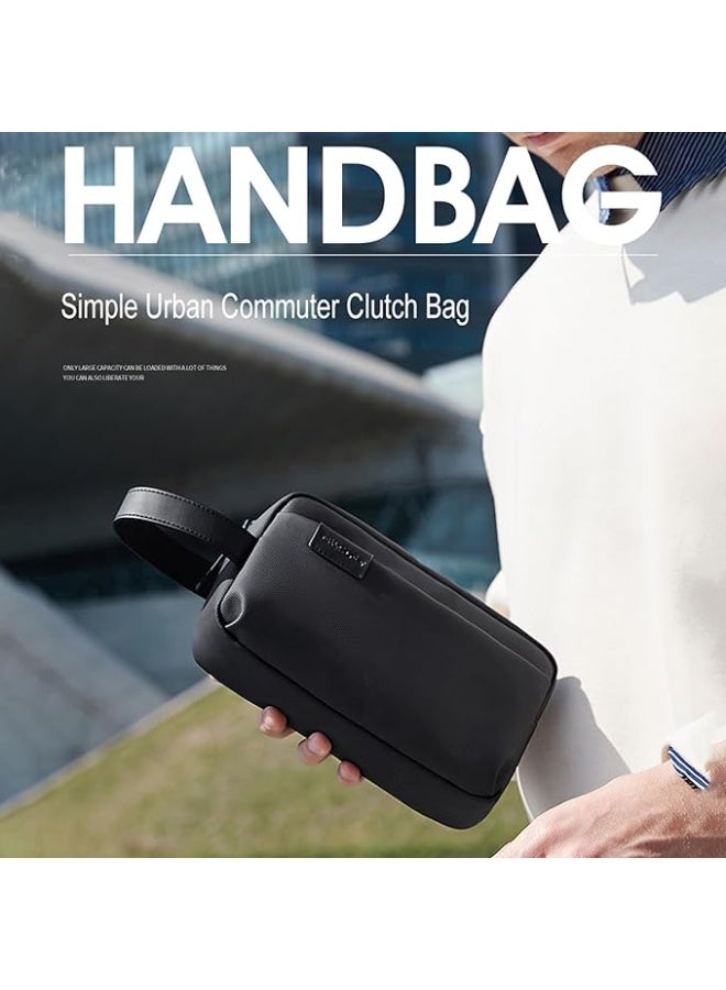 موثوقية التنبؤ حقيبة يد رجالية، حقيبة يد مقاومة للماء للرجال، حقيبة حمل رجالية أنيقة ومتينة مع جيوب متعددة - Image 2