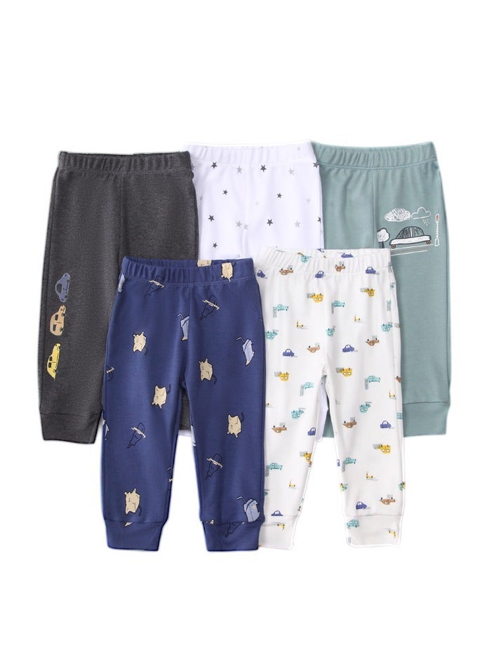 RedMapleTEK 5-Pack Of Elastic Breathable Cotton Trousers For Infants And Young Children - Image 1