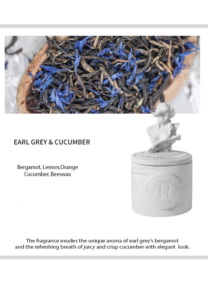 Earl Grey and Cucumber Scented Candle With Top Closure and Modern Luxury Look