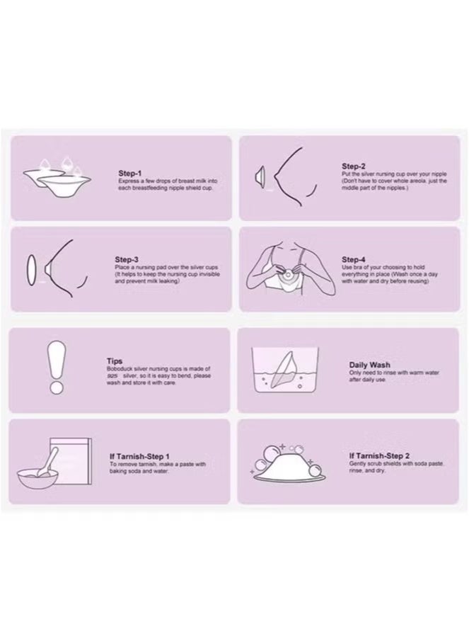 أكواب رضاعة فضية عيار 925 بتصميم أصلي مثقب وجيد التهوية، غطاء حلمة فضي عيار 920 لمستلزمات الرضاعة الطبيعية، واقي حلمة فضي لحديثي الولادة، واقيات حلمة معدنية، مقاس عادي - Image 5